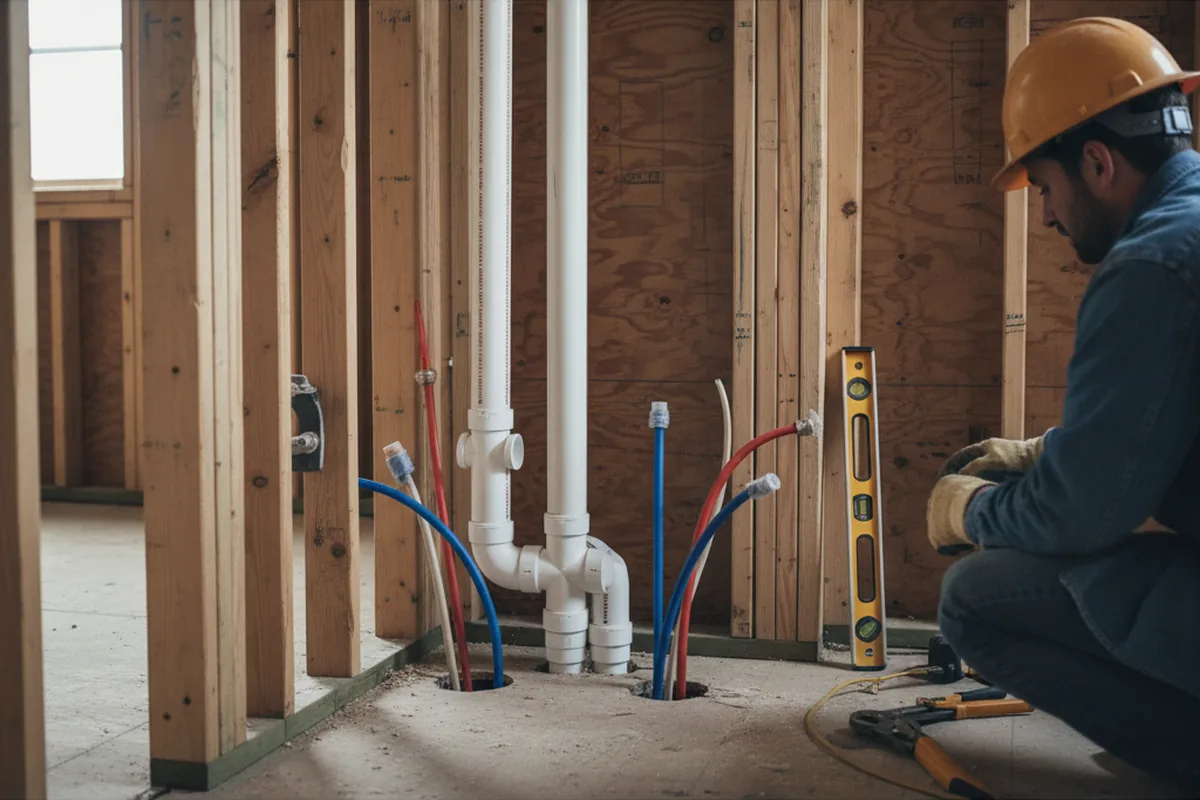 Drain and supply rough-in during Toilet Repair and Installation in Center Hill